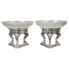 GUSTAVE ODIOT - Pair of silver and Baccarat crystal goblets 19th century