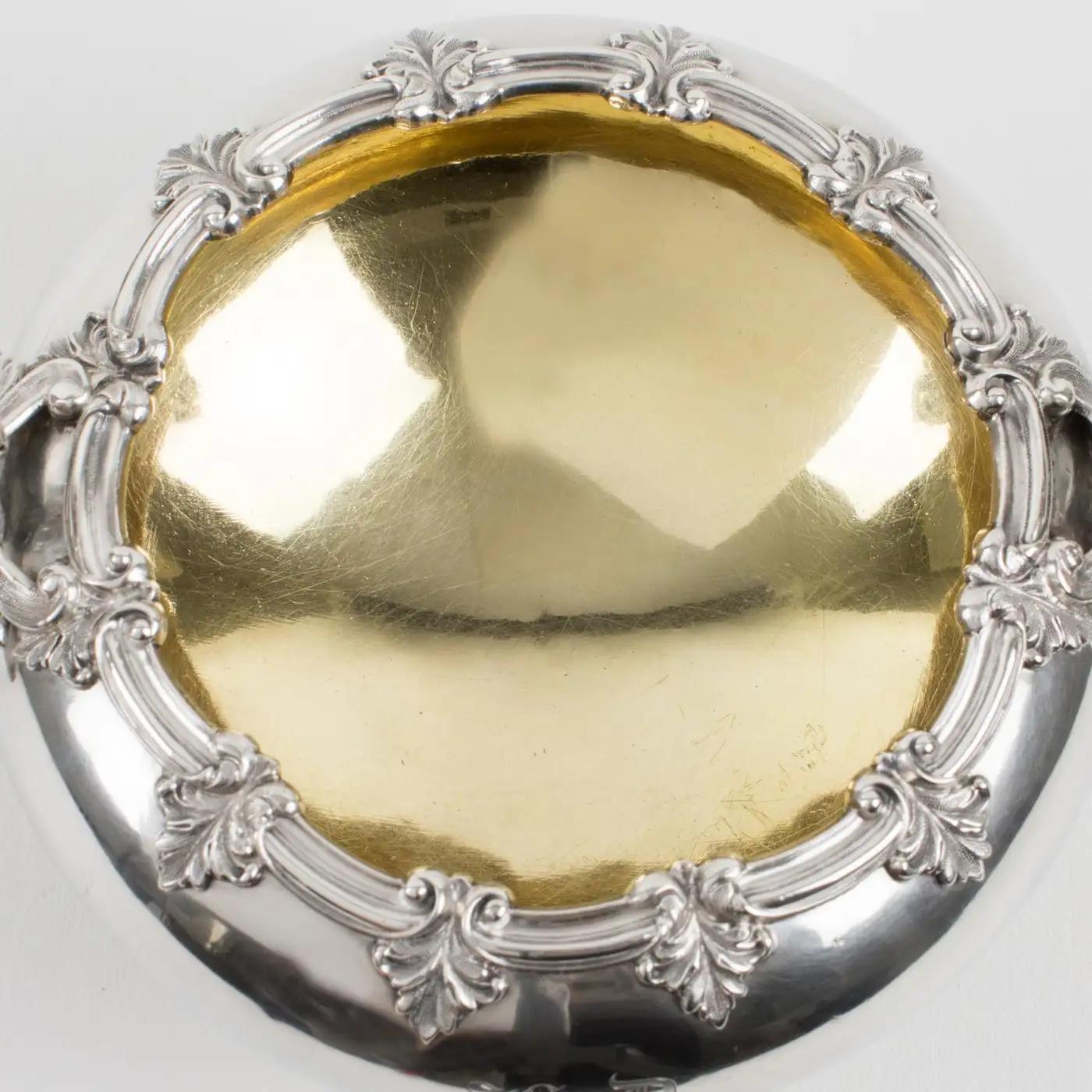Gustave Odiot Paris 19th Century Sterling Silver Decorative Bowl For Sale 2