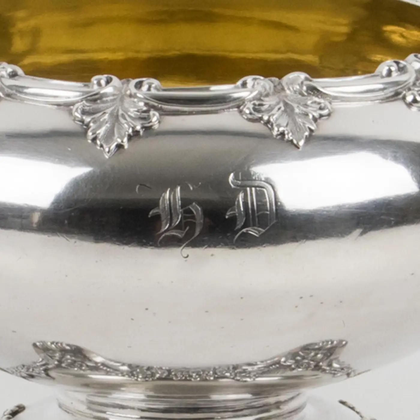 Gustave Odiot Paris 19th Century Sterling Silver Decorative Bowl For Sale 5