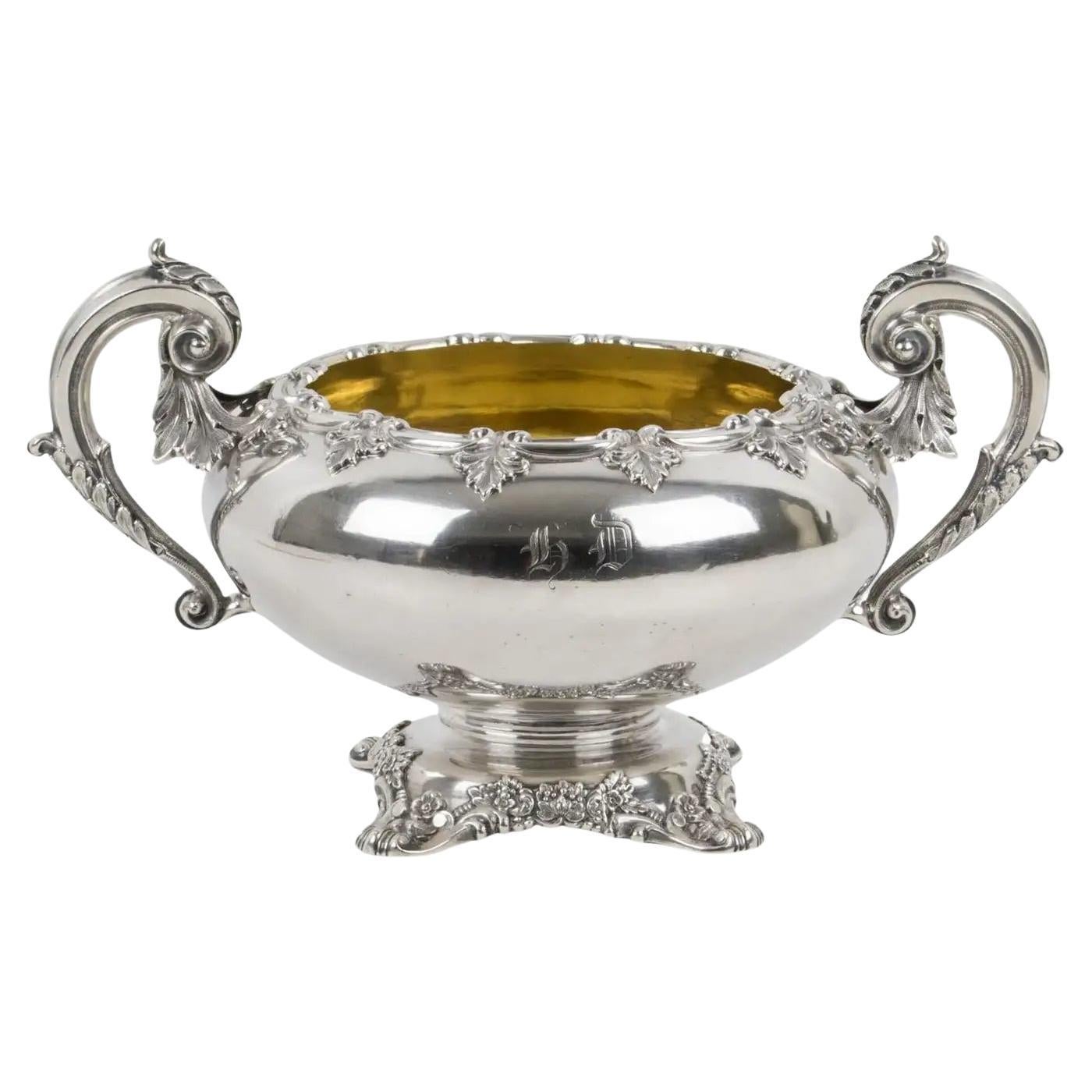 Gustave Odiot Paris 19th Century Sterling Silver Decorative Bowl For Sale