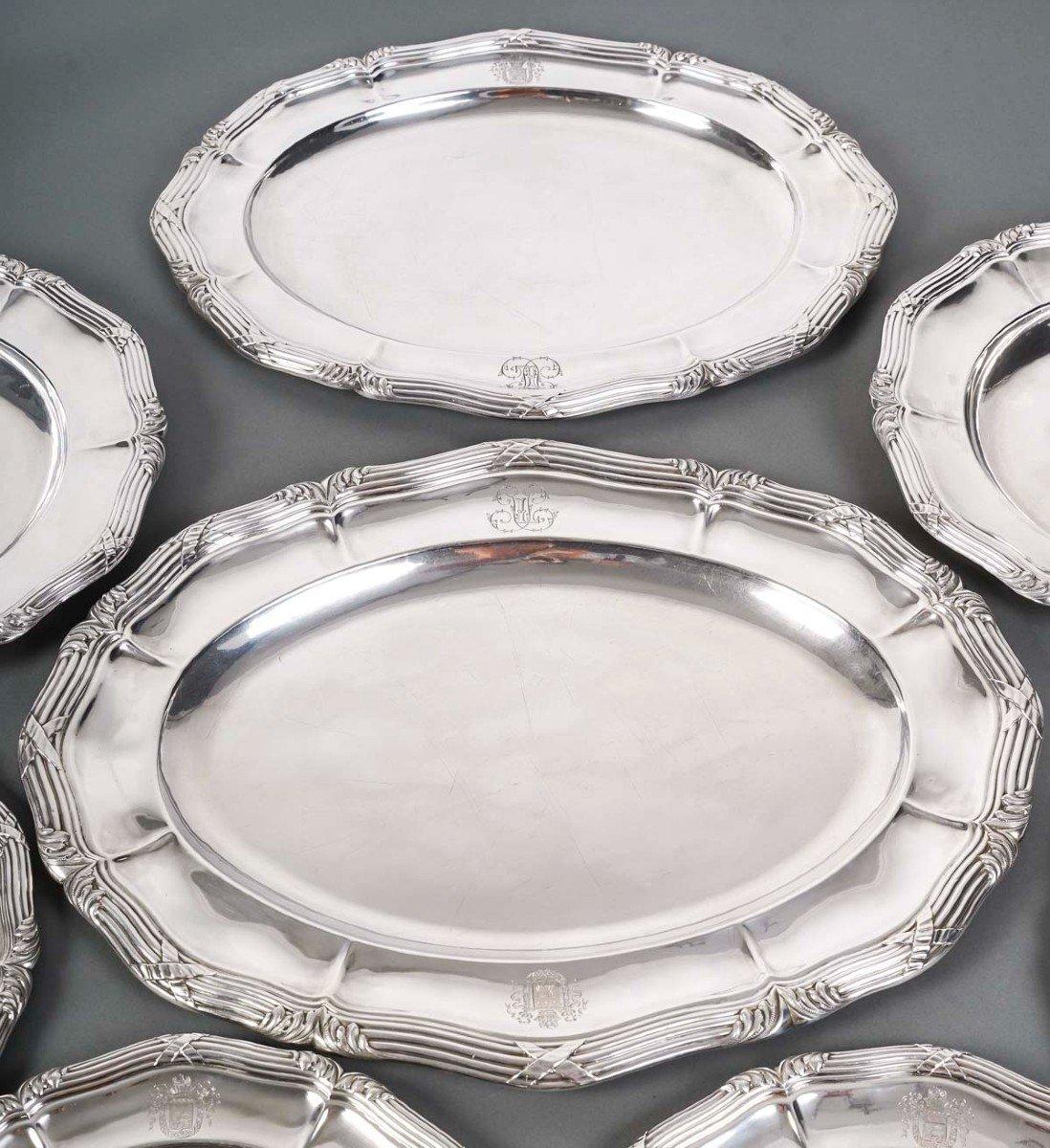 GUSTAVE ODIOT – Set of Ten Dishes in Solid Silver 19th Century For Sale 7