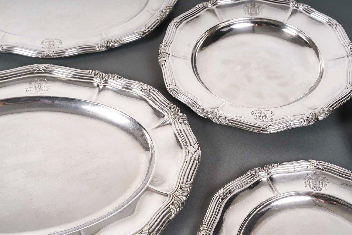 Late 19th Century GUSTAVE ODIOT – Set of Ten Dishes in Solid Silver 19th Century For Sale