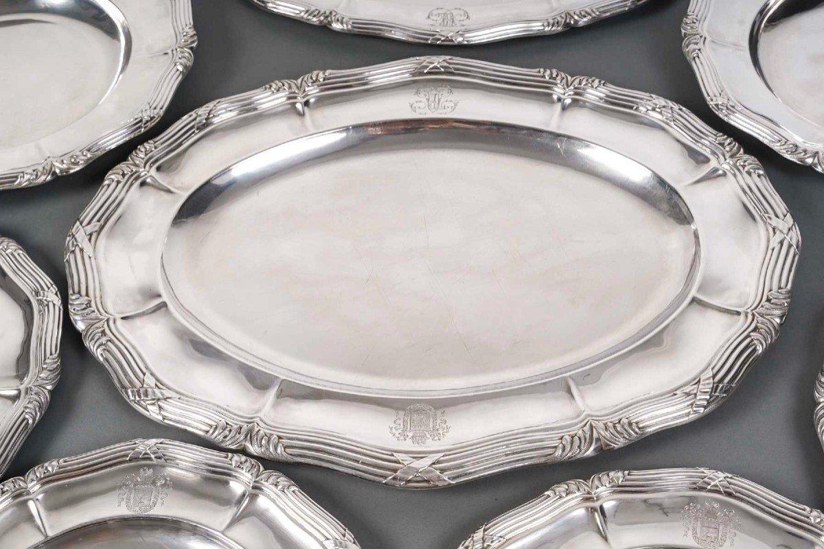GUSTAVE ODIOT – Set of Ten Dishes in Solid Silver 19th Century For Sale 2