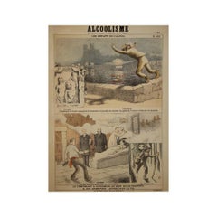 Original circa 1900 Gustave Philippon Poster – Les Méfaits de l'Alcool