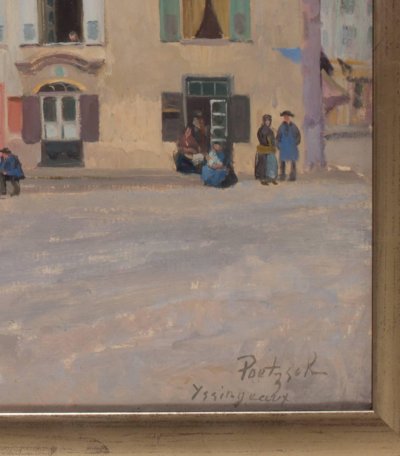 French Impressionist painting of village scene in Yssingeaux by Gustave Poetzsch 4