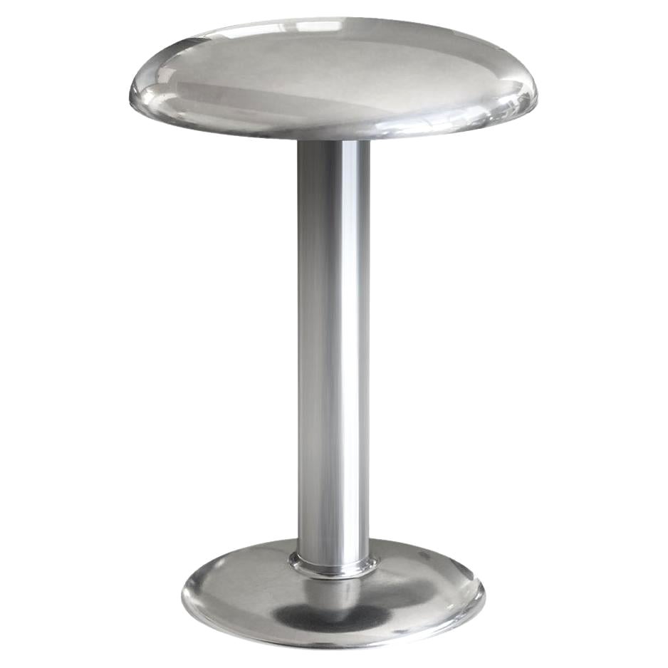 Gustave Residential Tischleuchte in poliertem Silber im Angebot