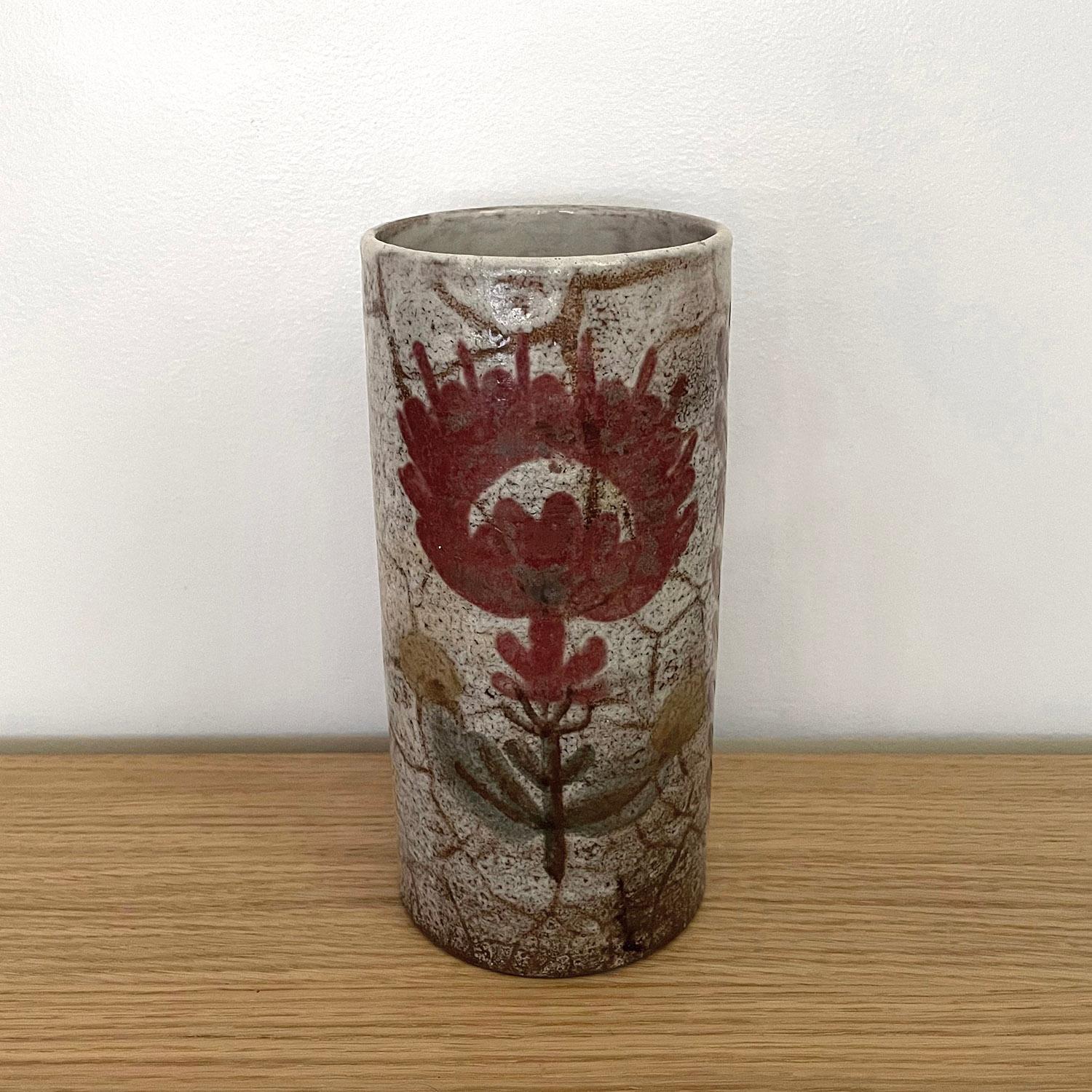 Gustave Reynaud French Earthenware Vase In Good Condition For Sale In Los Angeles, CA