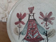 Gustave Reynaud, Studio A Le Murier, Piatto in ceramica di metà secolo, Vallauris, anni '60