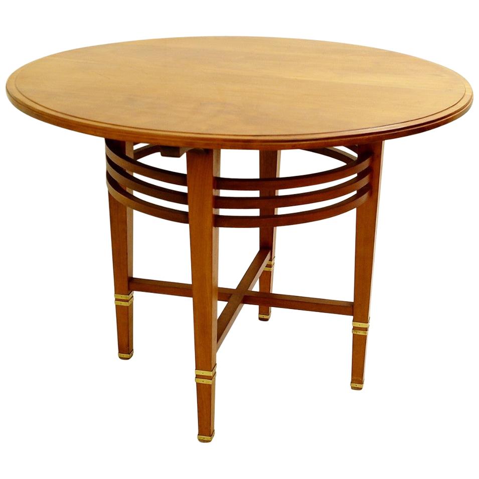 Gustave Serrurier Bovy Mahogany and Brass "Liszt" Pedestal Table, circa 1903 For Sale