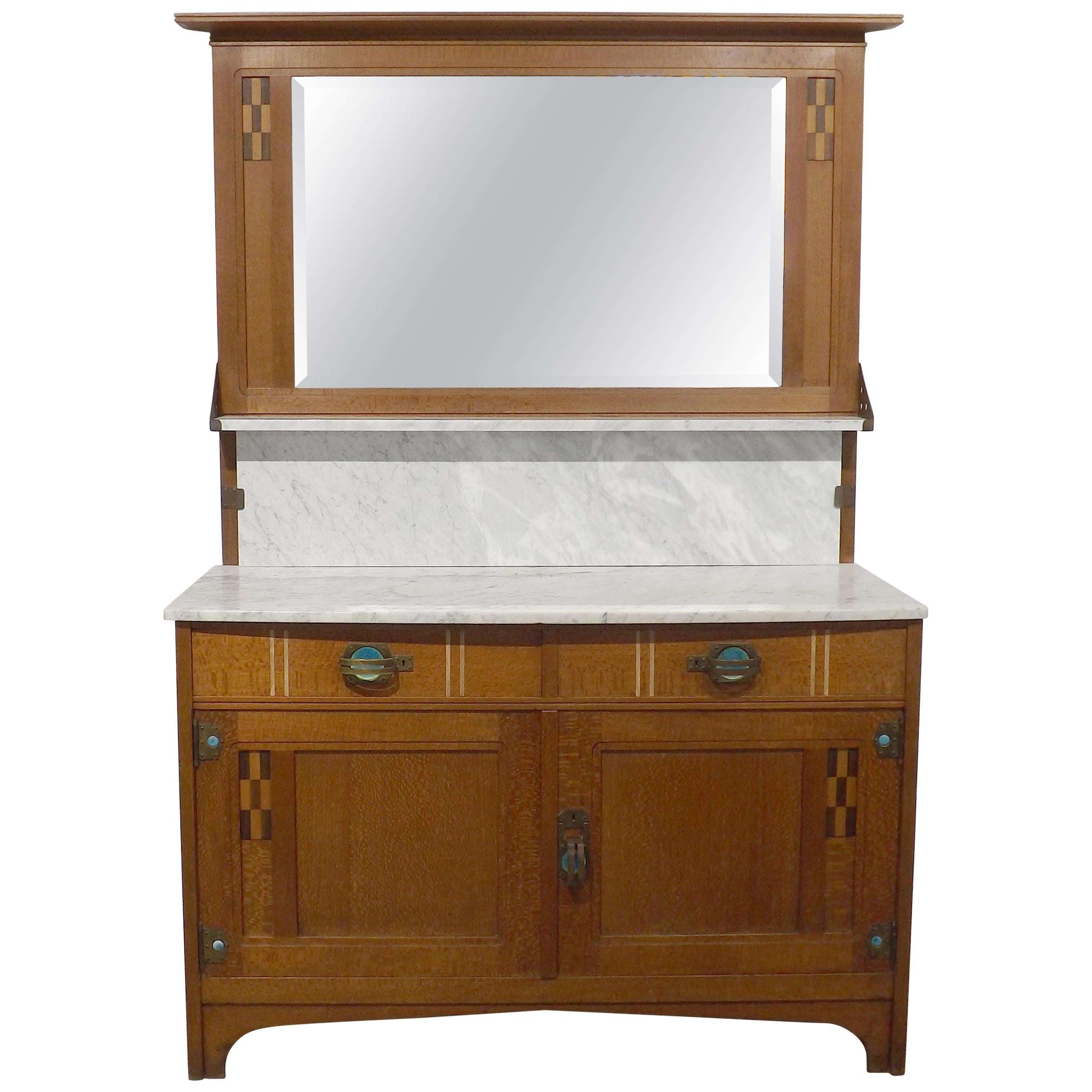 Gustave Serrurier-Bovy Marble Top Vanity, circa 1905 For Sale