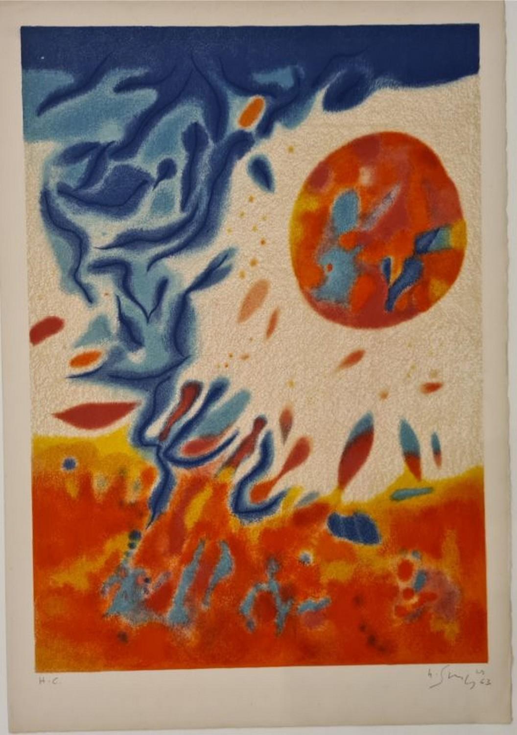Gustave Singier Abstract Print - Affiche pour le salon de Mai 1963 