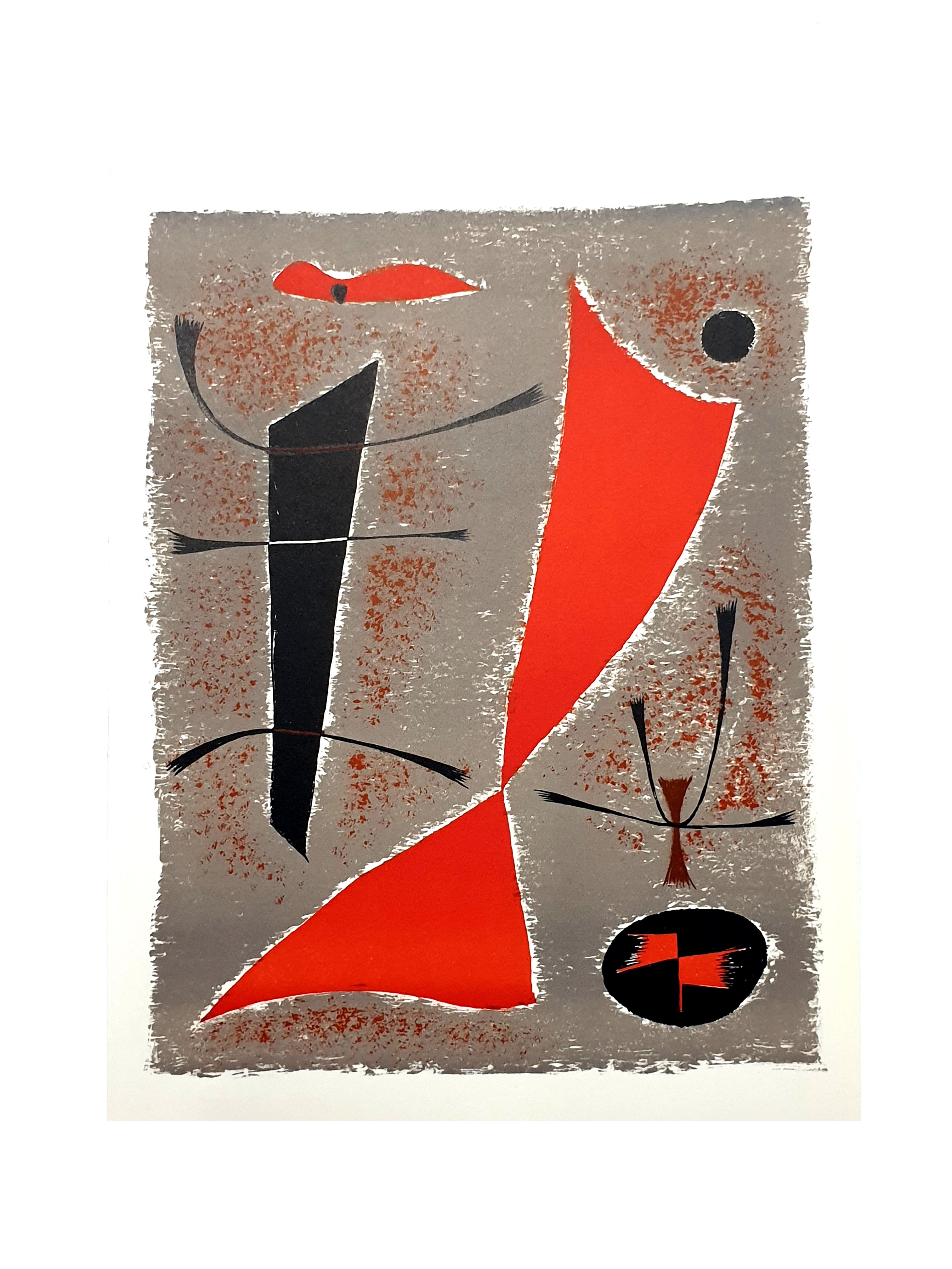 Gustave Singier - Abstract Fish - Original Lithograph For Sale 2