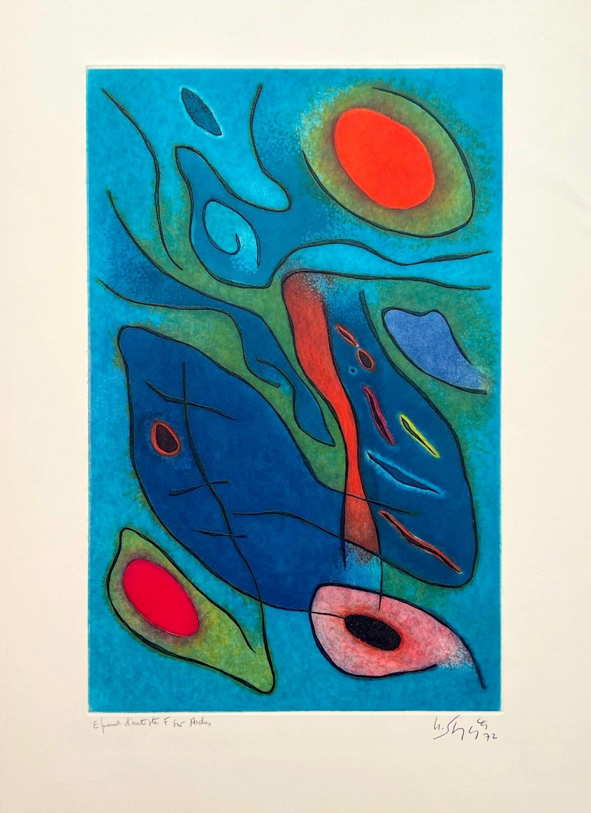 Gustave Singier Abstract Print - Morning bathers