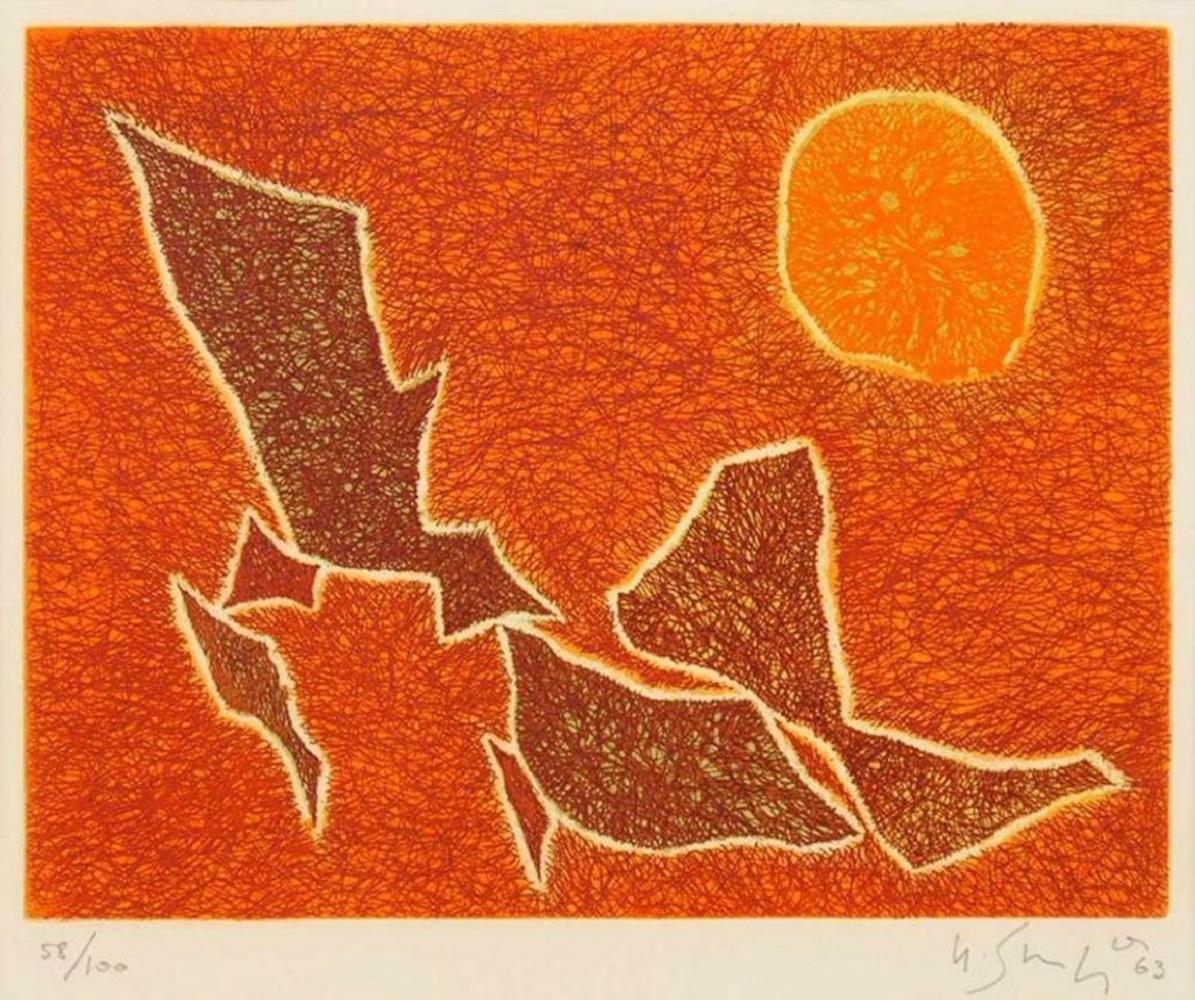 Abstract Print Gustave Singier - Sans titre - Lithographie originale de G. Singier - 1963