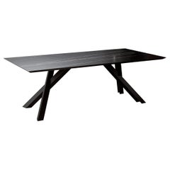 Gustave Small Table in Thundernight Ceramic Top with Black Legs by Paolo