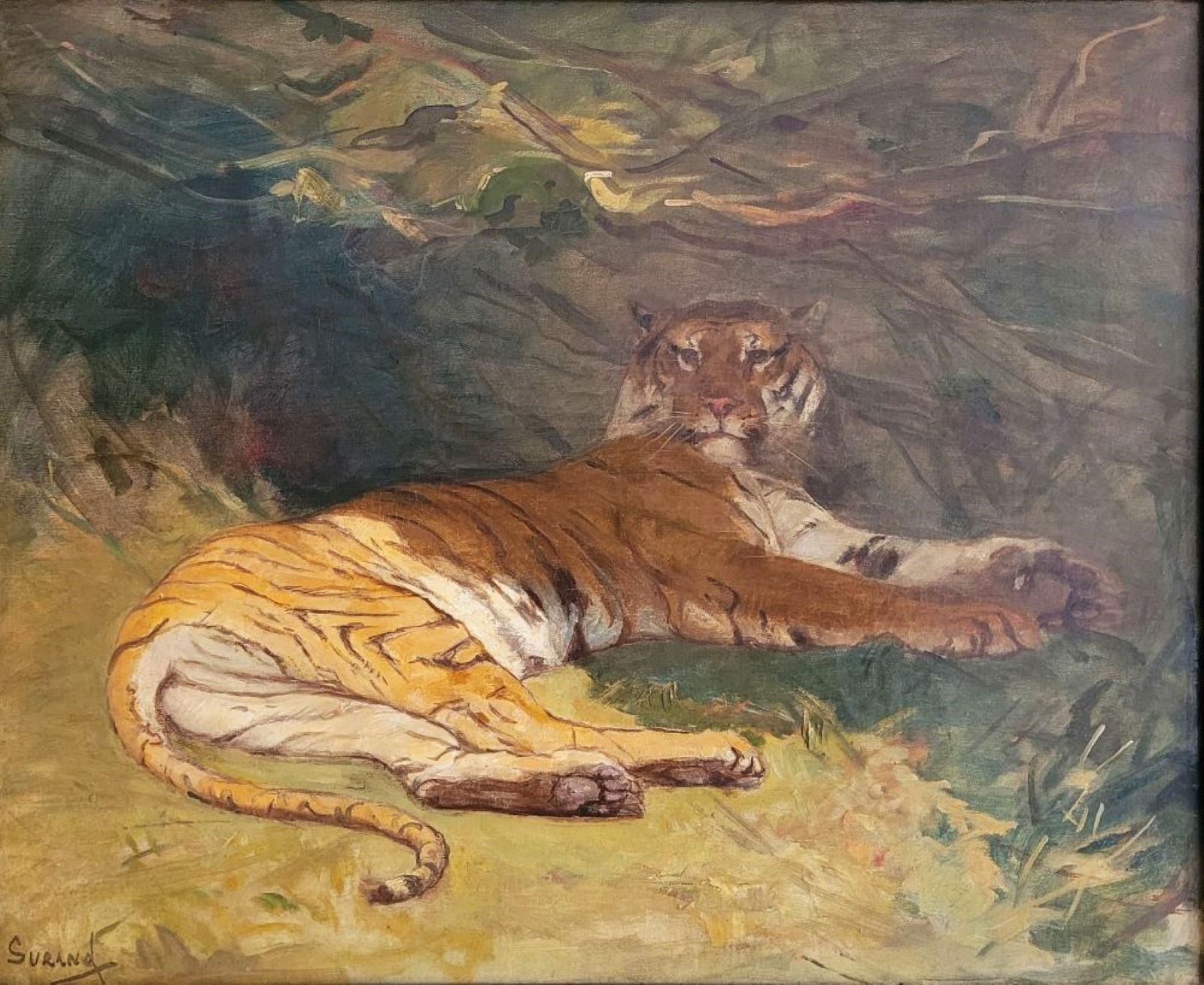 Le tigre de Cochinchine - Painting by Gustave Surand