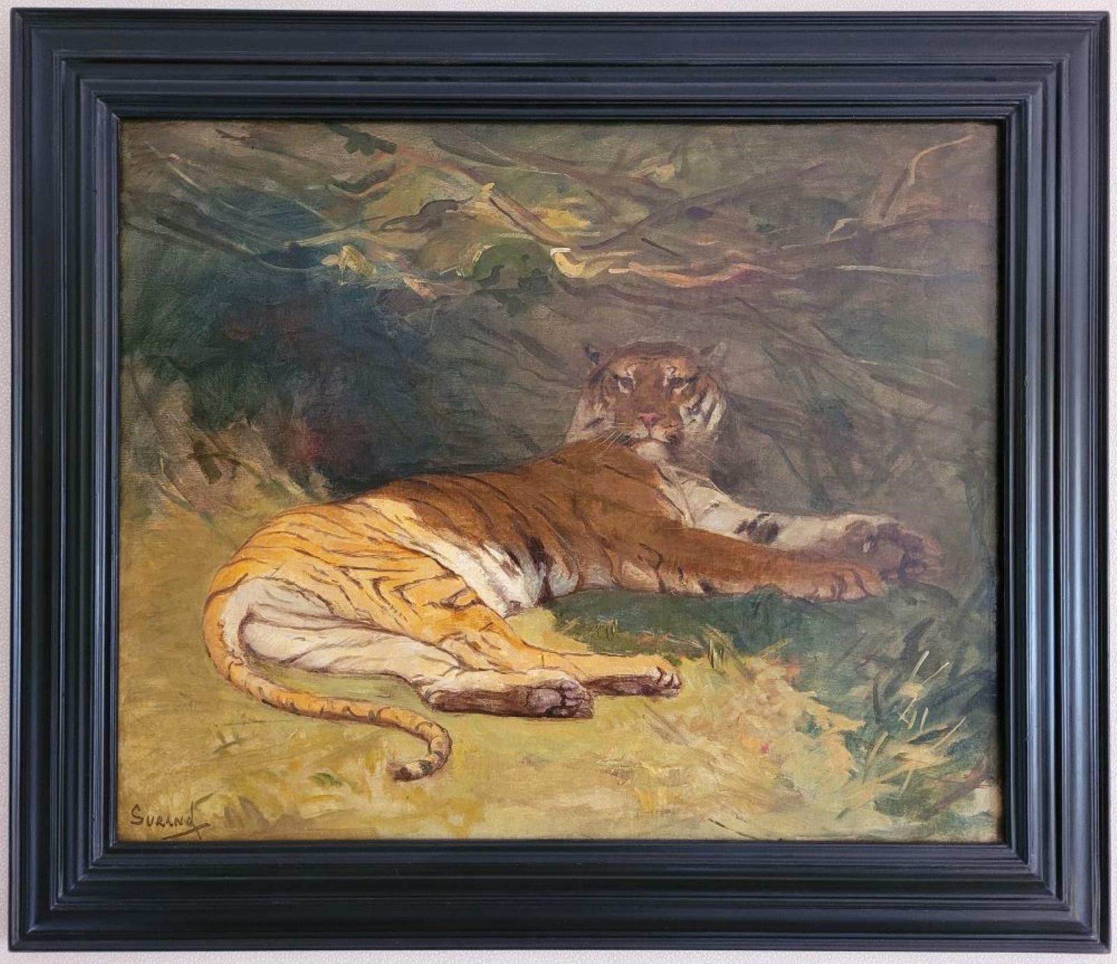 Gustave Surand Animal Painting - Le tigre de Cochinchine