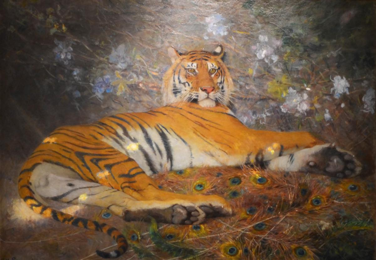 Gustave Surand Animal Painting - Tigre de L'Annam