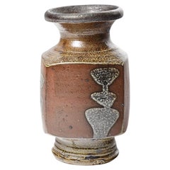 Gustave Tiffoche 20e siècle Vase en céramique abstrait brun et noir 1970 3/7