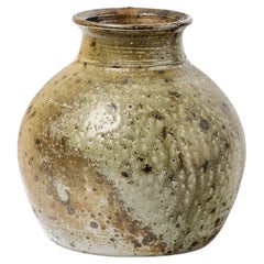 Gustave Tiffoche 20th Century Brown Stoneware Ceramic Vase circa 1970