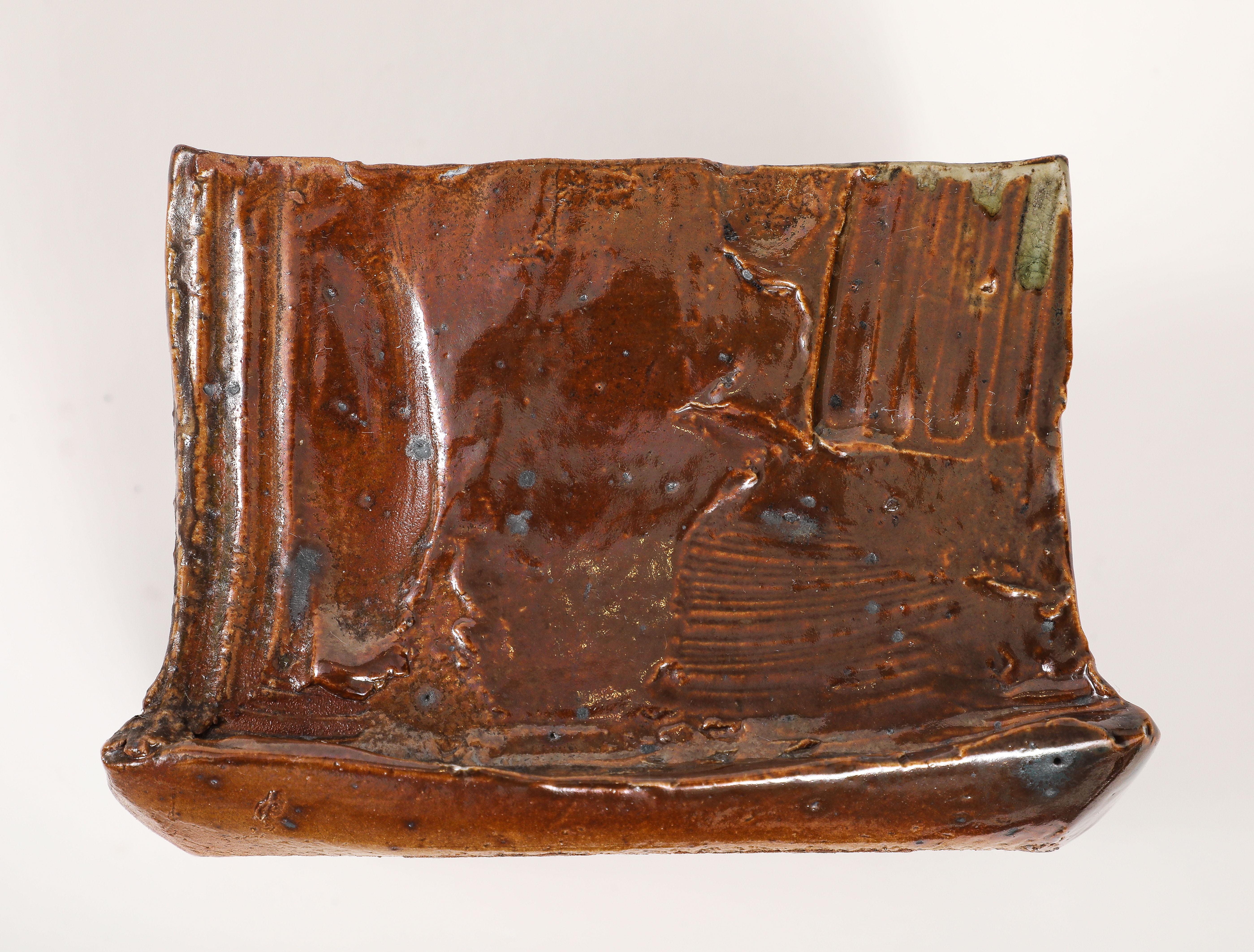 Gustave Tiffoche Hand Built Ceramic Box, La Bourne, France, 1960, signed For Sale 10