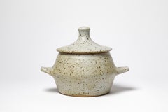 Gustave Tiffoche large 20th century grey and black ceramic decorative box 1970