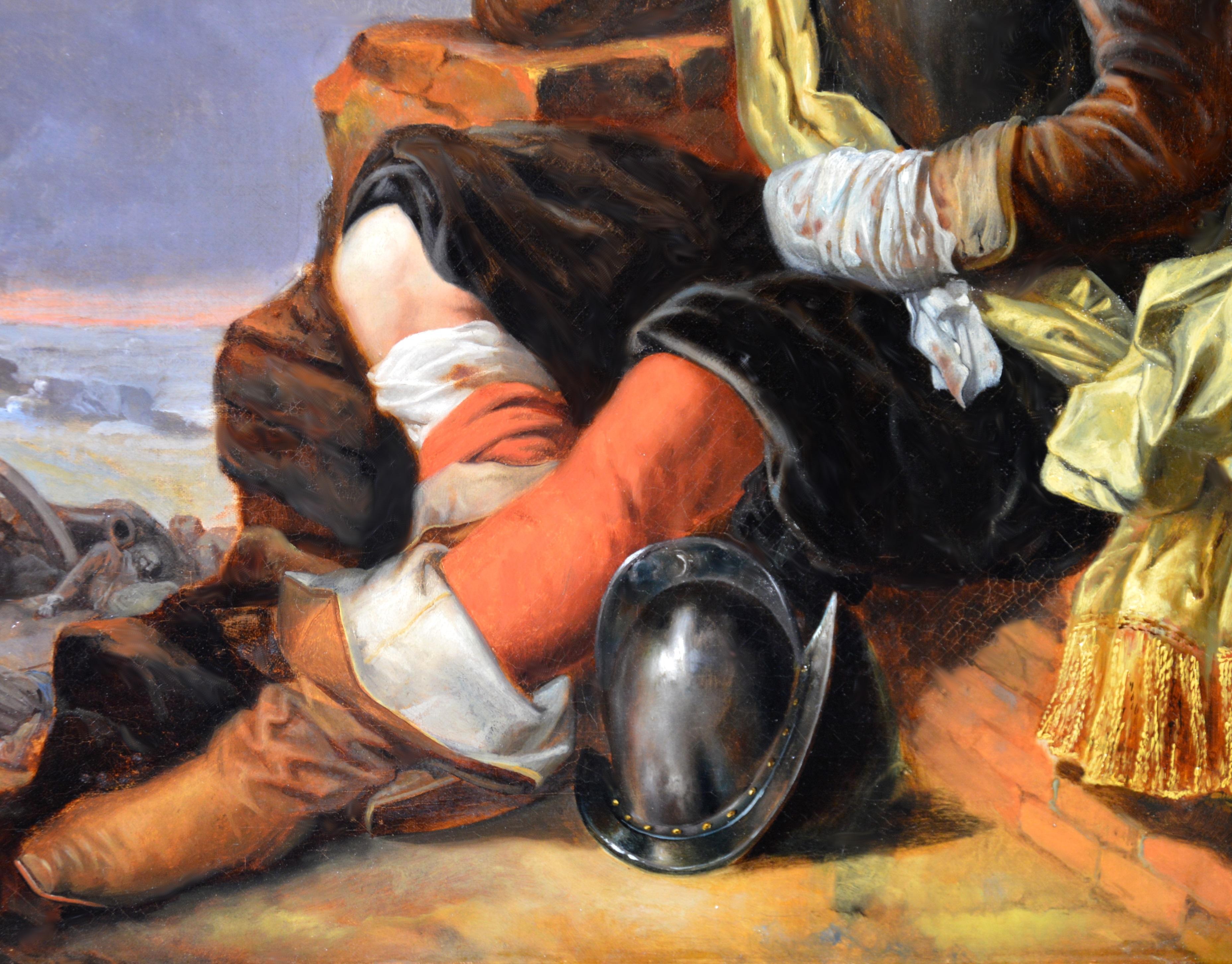 The Wounded Cuirassier - 19th Century Military Oil Painting of Cavalry Soldier 3