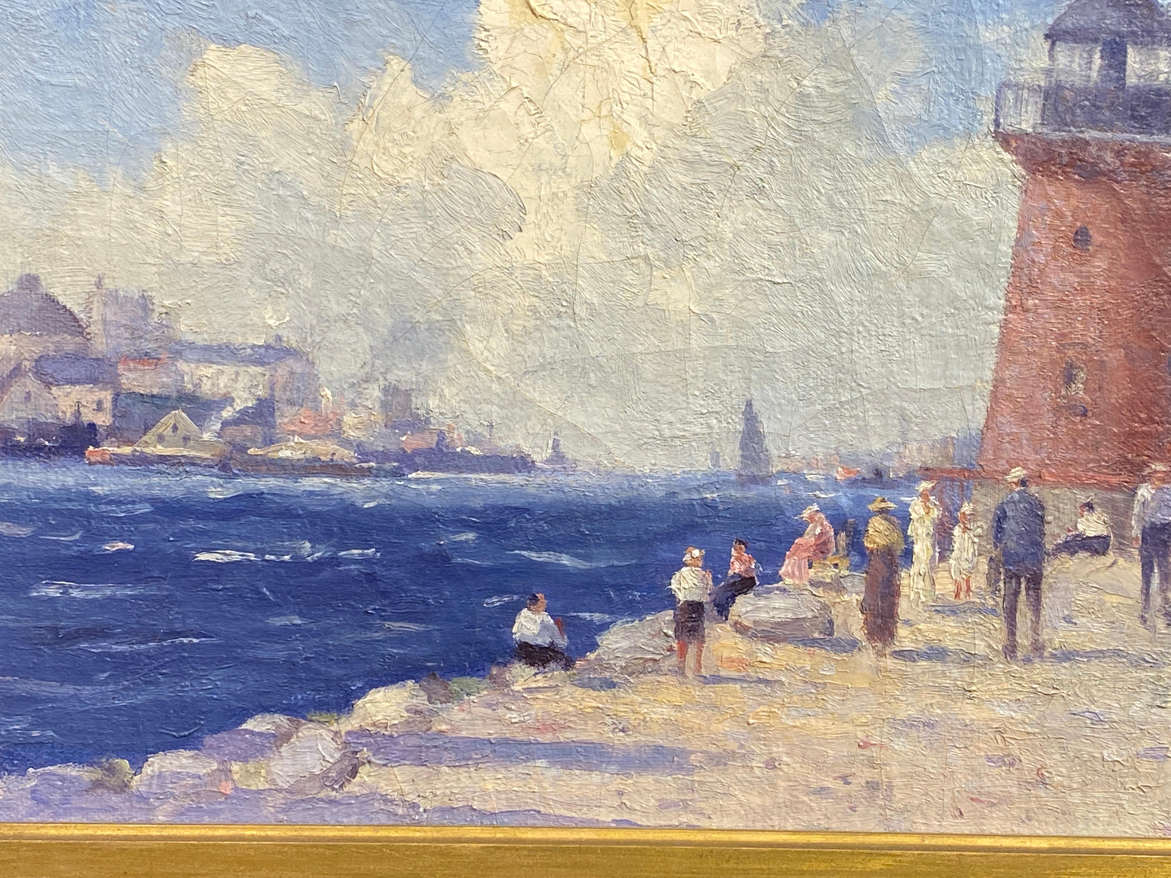 The Little Red Lighthouse, New York
By Gustave Wolff (1863-1935)
Signed Lower Right
Unframed: 14