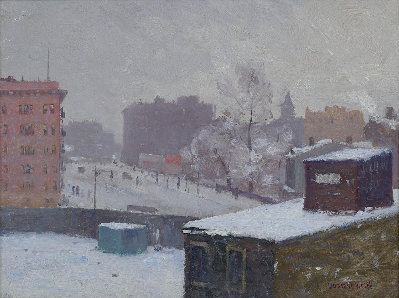 Gustave Wolff  Landscape Painting - Winter Rooftops