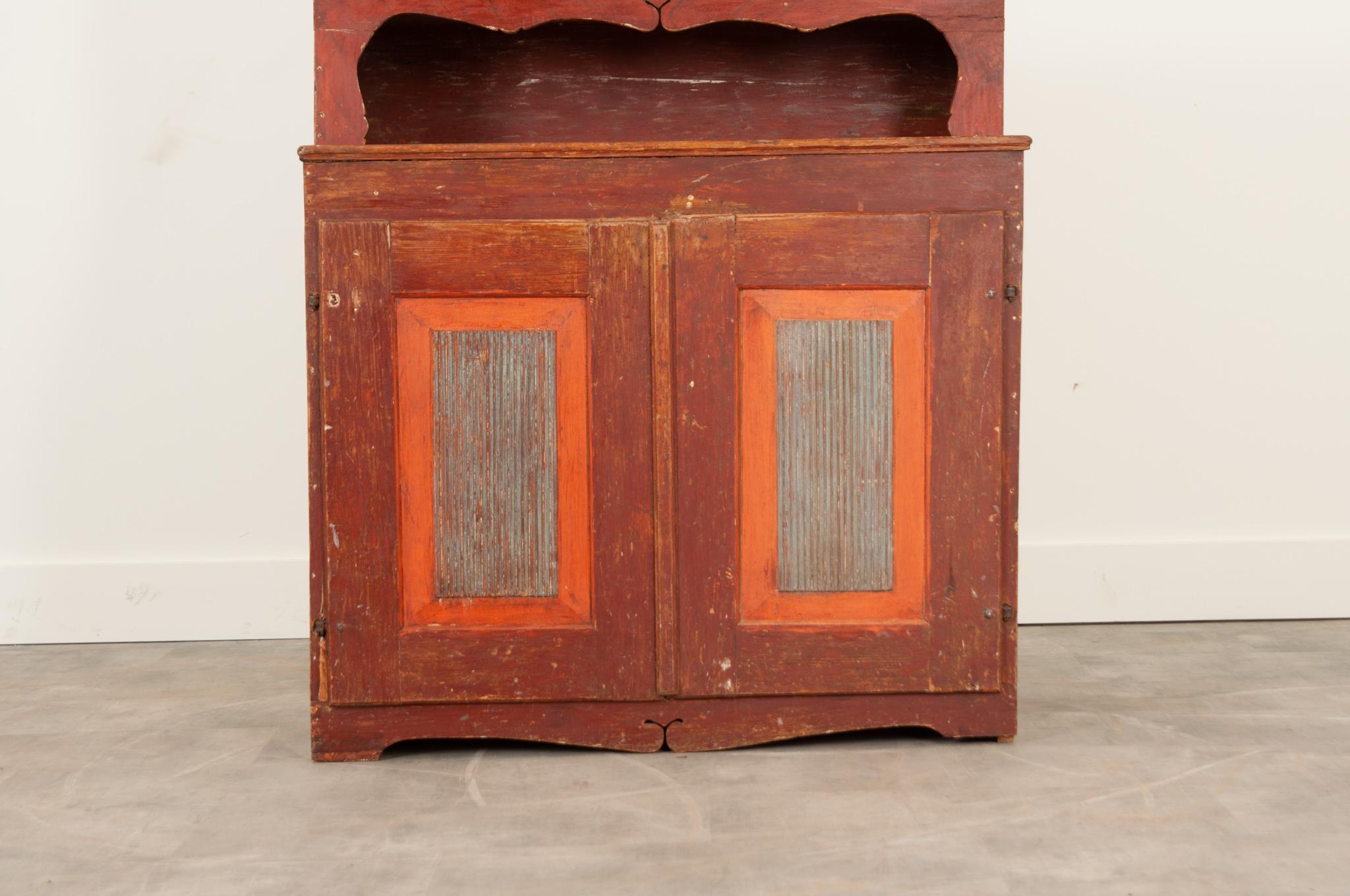 Carved Gustavian 19th Century Cabinet with Original Paint For Sale