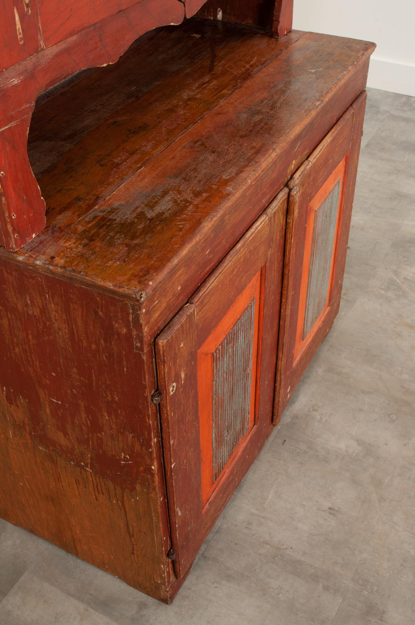 Metal Gustavian 19th Century Cabinet with Original Paint For Sale