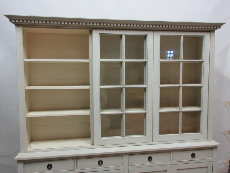 Gustavian 3Door Glass Top Hutch at 1stDibs