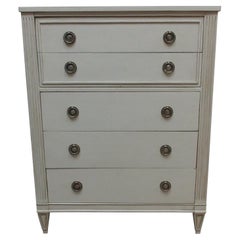 Antique Gustavian 5 Drawer Chest of Drawers