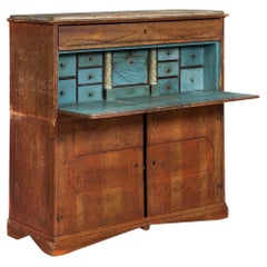 Bureau ancien peint de style gustavien sur meuble, suédois ou danois vers 1820-40