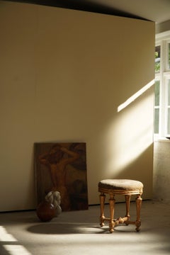 Gustavian Antique, Round Stool, Swedish Cabinetmaker, Late 18th Century