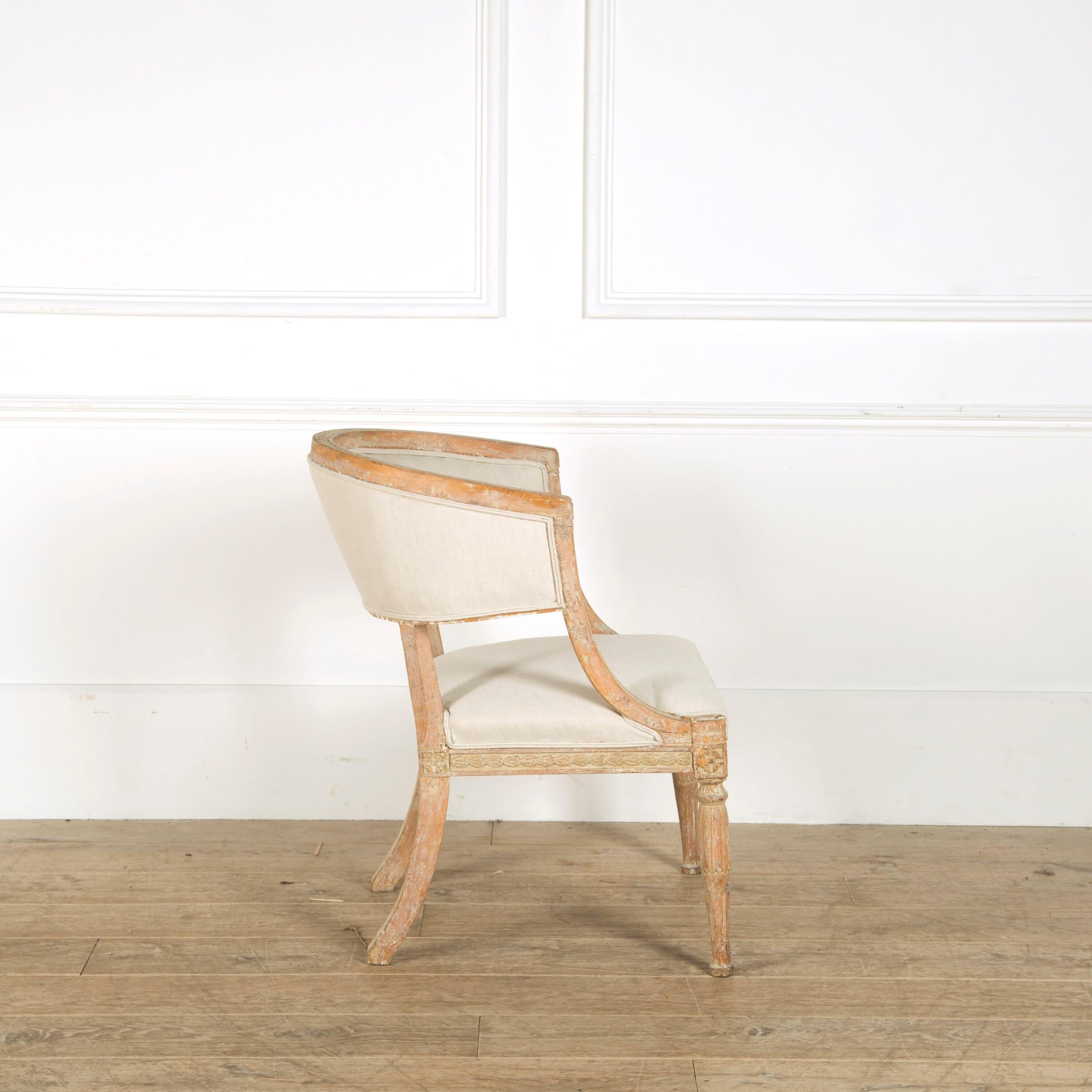 Gustavian Barrelback Chair In Good Condition In Gloucestershire, GB