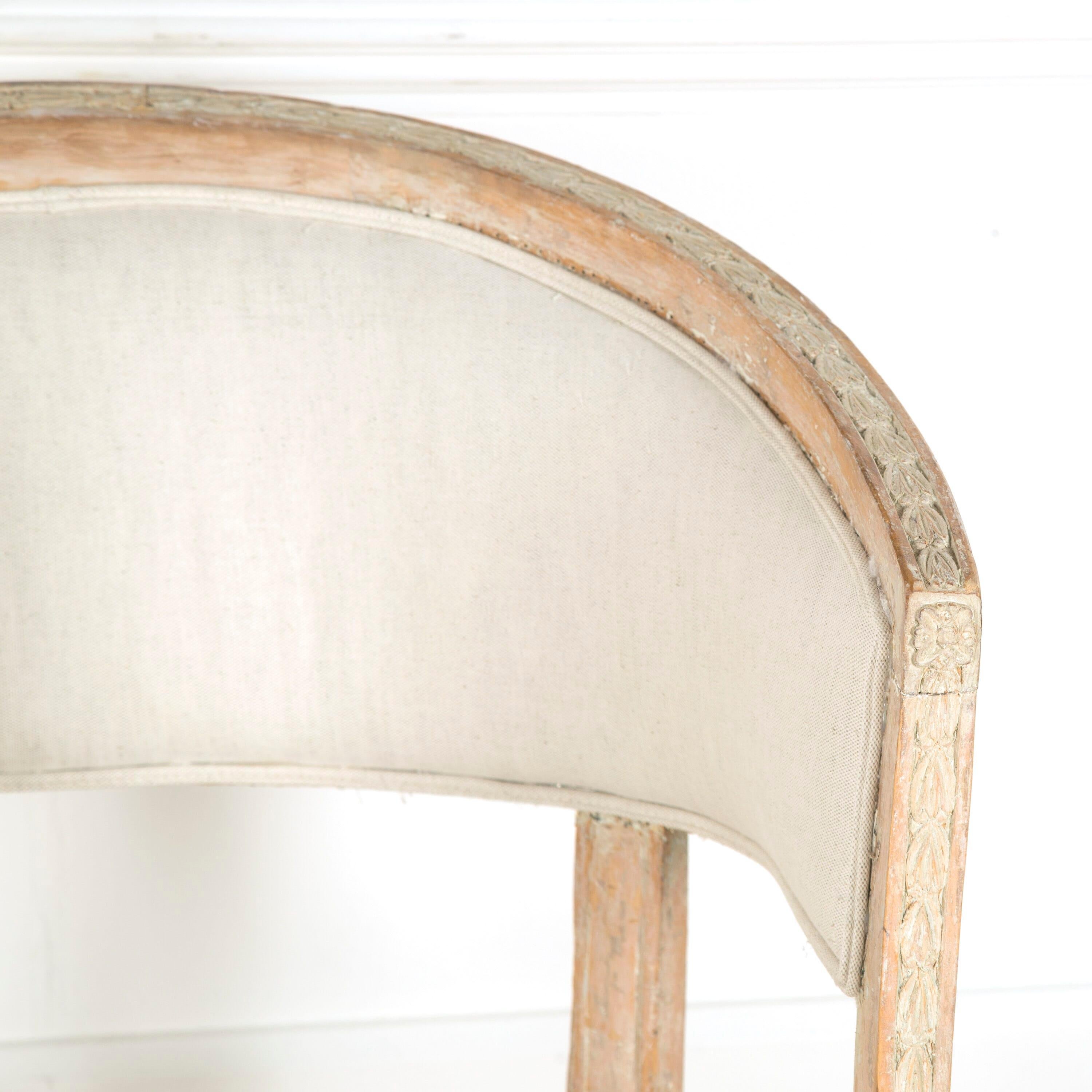 Wood Gustavian Barrelback Chair