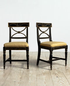 Gustavian "Bellman" Chairs, Set of Four (4), Origin, Sweden, circa 1800