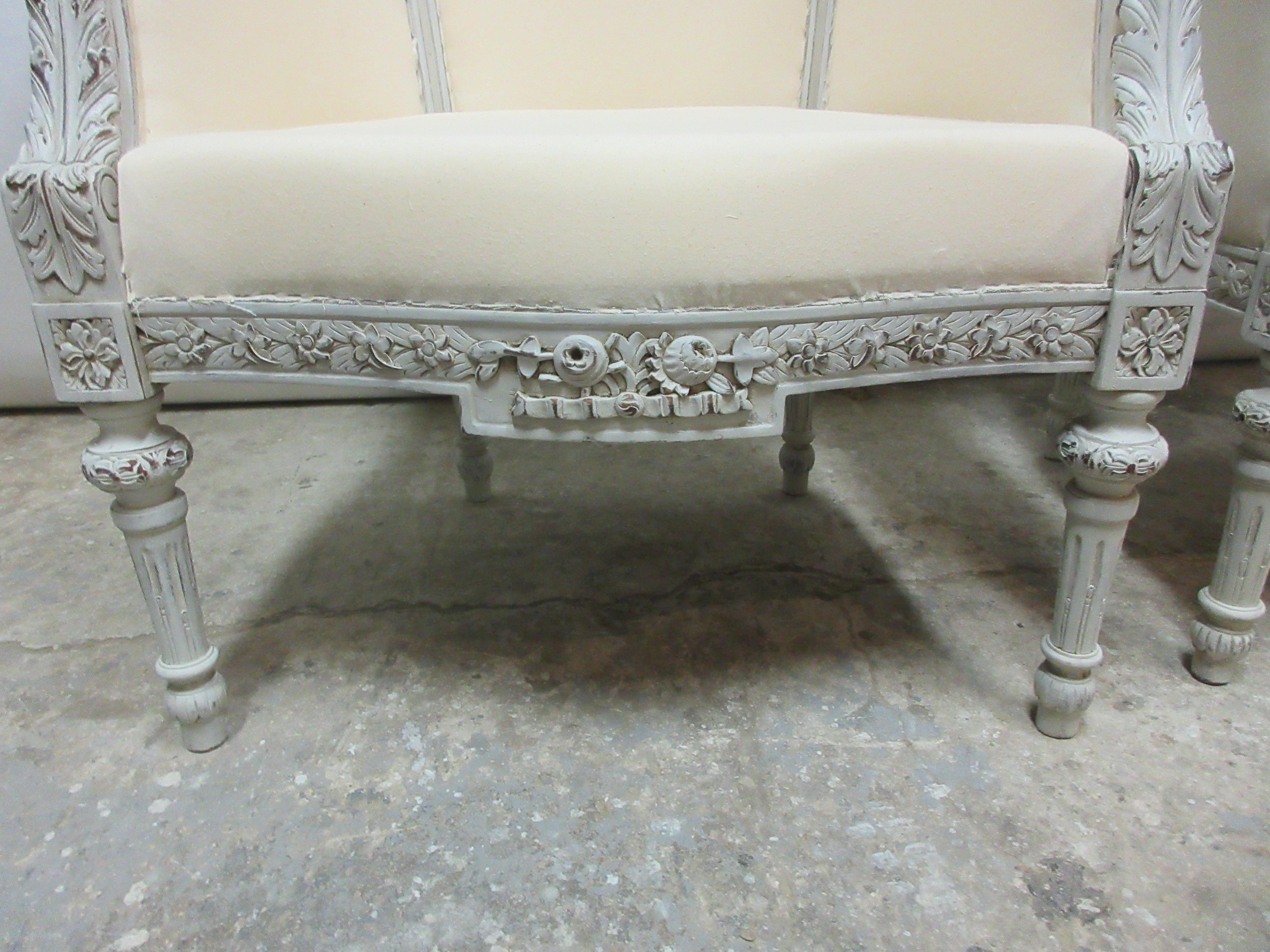 This is a set of 2 restored Gustavian bergere chairs. They have been repainted with milk paints 
