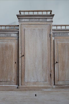 Secretaire Gustavian in Oak sbiancato
