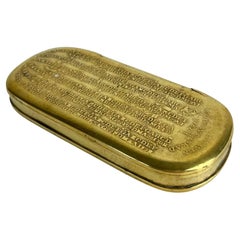 Gustavian brass box with perpetual calender based on the rune staff