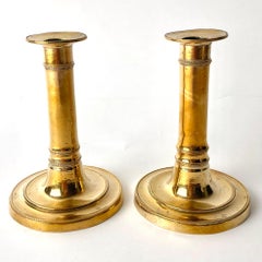 Gustavian Brass Candlesticks, Sweden 18th century