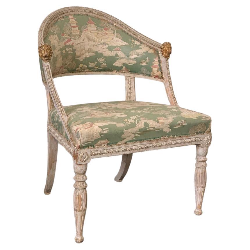 Gustavian Bucket chair, made in Stockholm For Sale