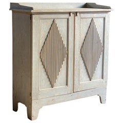 Gustavian Buffet Cupboard with Original Paint, 18th Century, Sweden, circa 1780