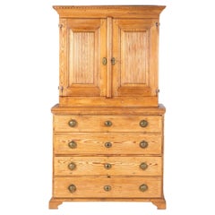18th Century Swedish Gustavian Pine Linen Press, circa 1790–1800