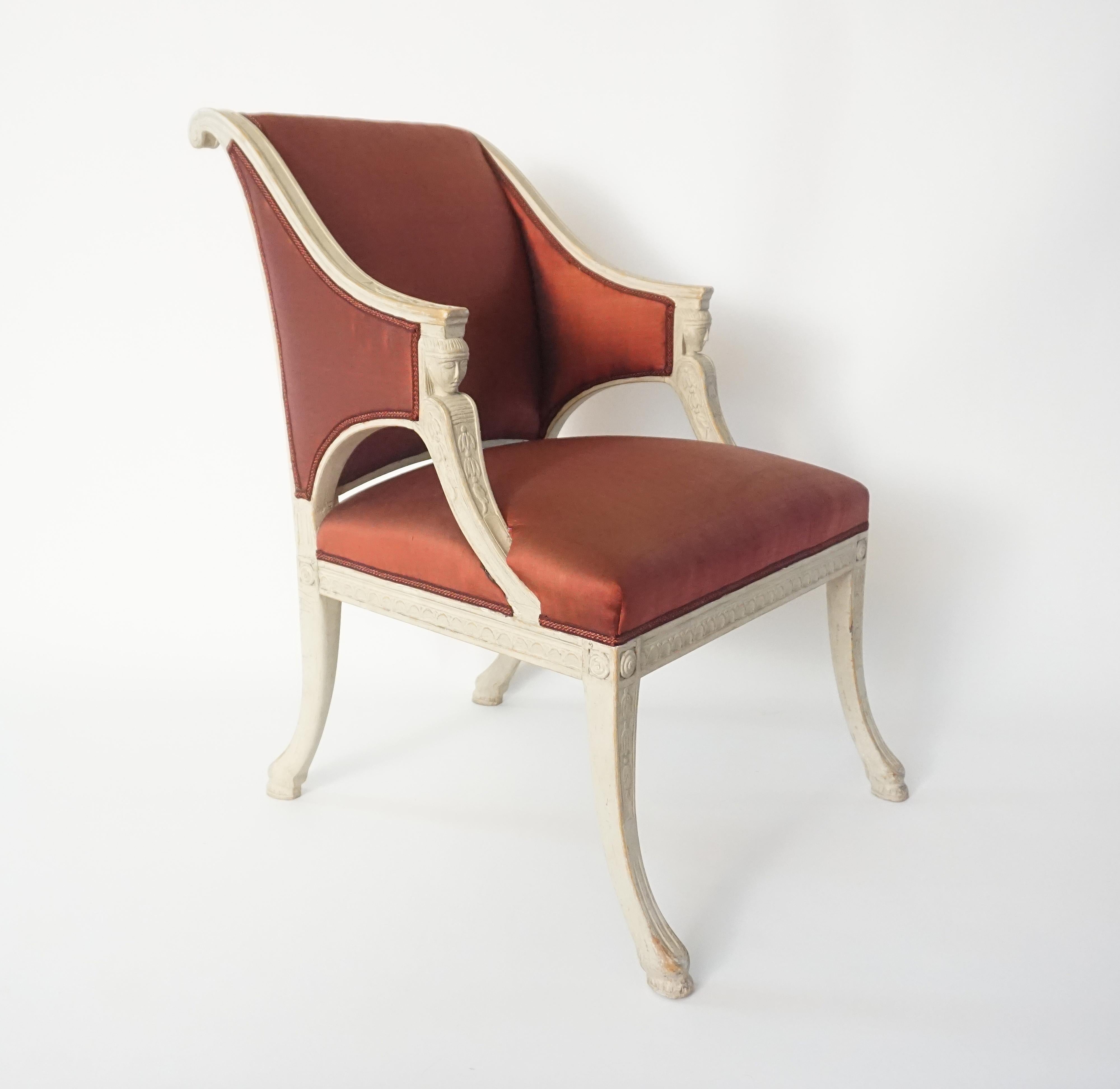 Early 19th Century Gustavian Chairs by Swedish Royal Court Chair-Maker Ephraim Ståhl, circa 1800