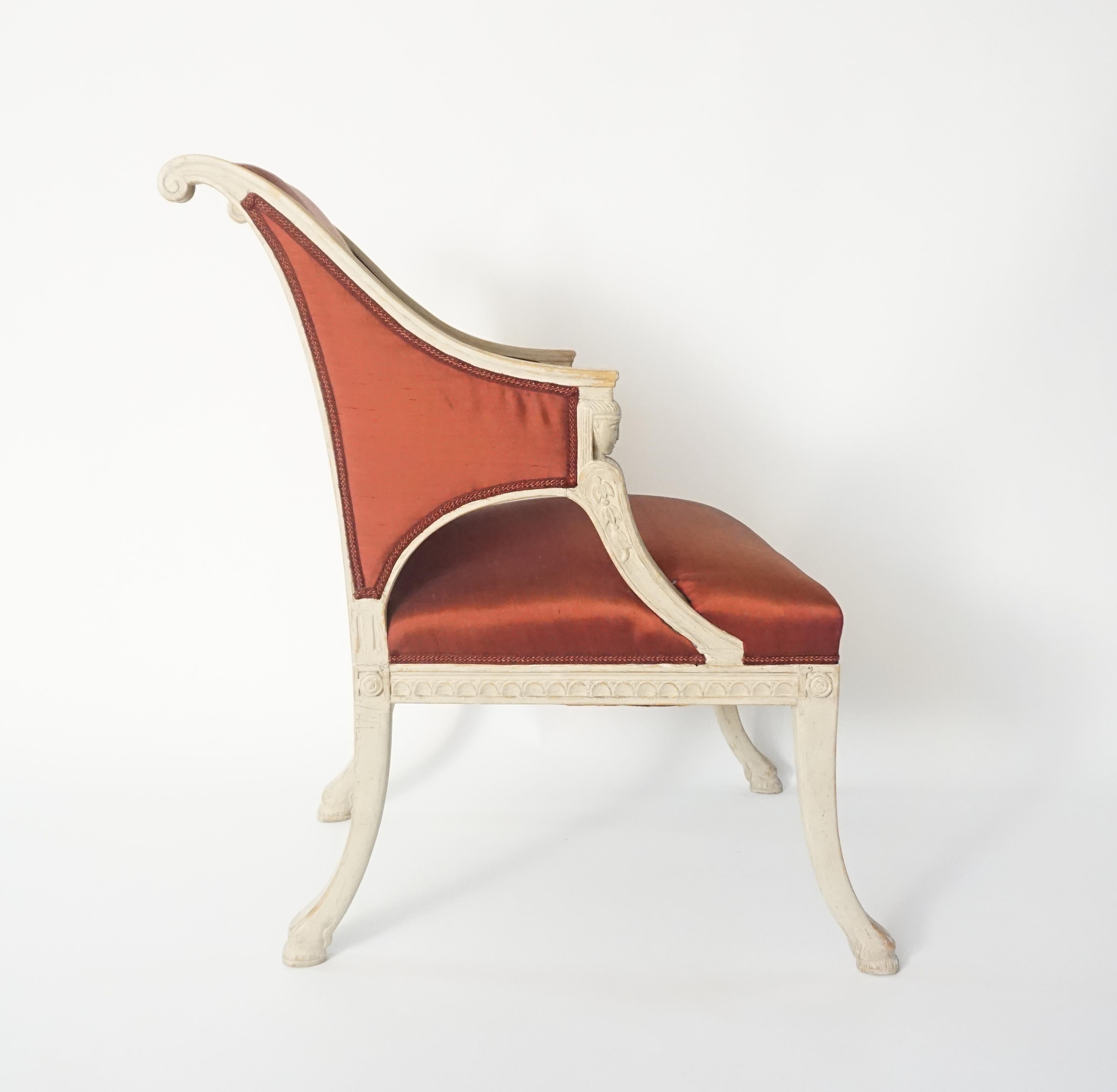 Upholstery Gustavian Chairs by Swedish Royal Court Chair-Maker Ephraim Ståhl, circa 1800