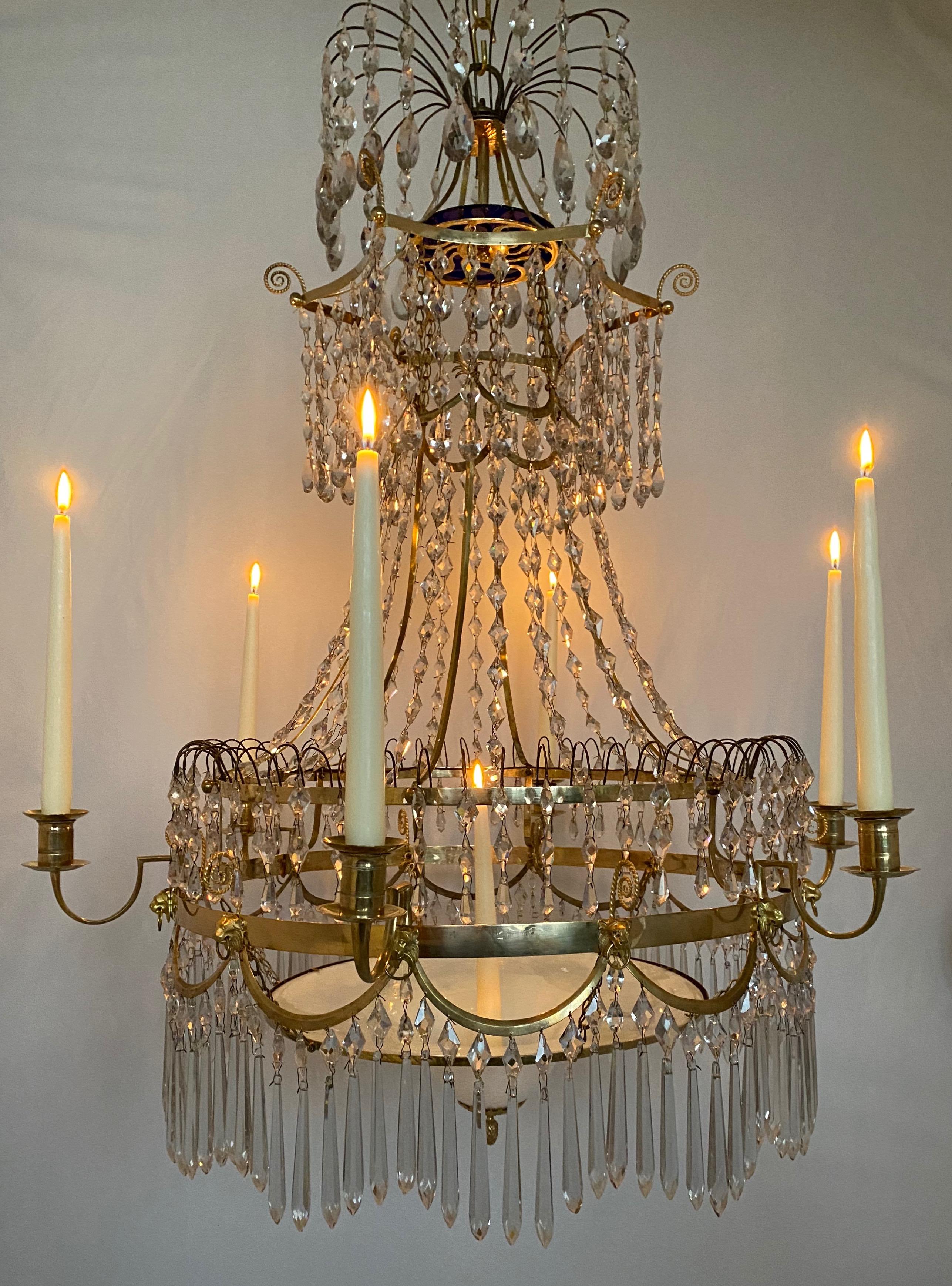 Gustavian Chandelier, Sweden, Late 18th Century In Good Condition In Stockholm, SE
