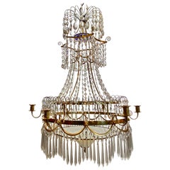 Antique Gustavian Chandelier, Sweden, Late 18th Century