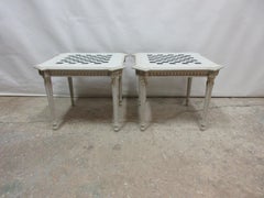 Gustavian Checker Table Pair
